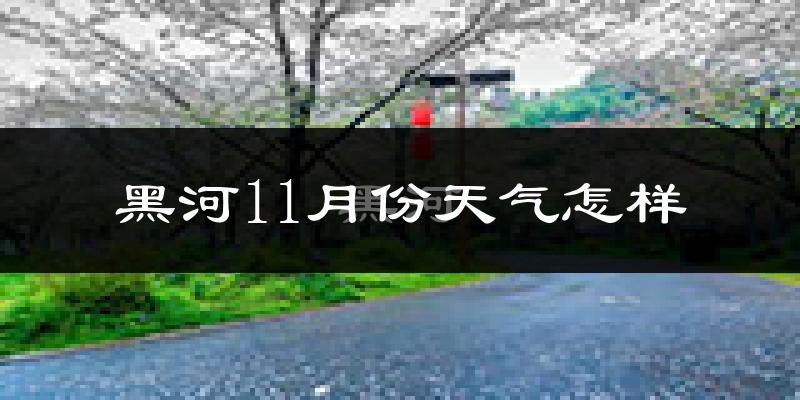 黑河11月份天气怎样?黑河十一月冷吗?