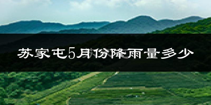 苏家屯5月份降雨量多少?苏家屯五月下雨多吗?