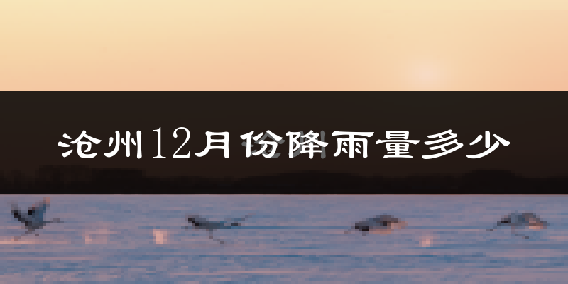 沧州12月份降雨量多少?沧州十二月下雨多吗?