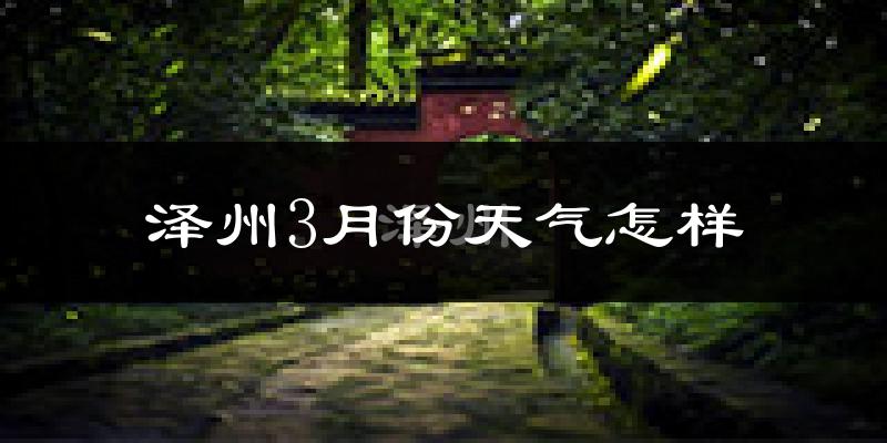 泽州县3月份天气如何?冷吗?