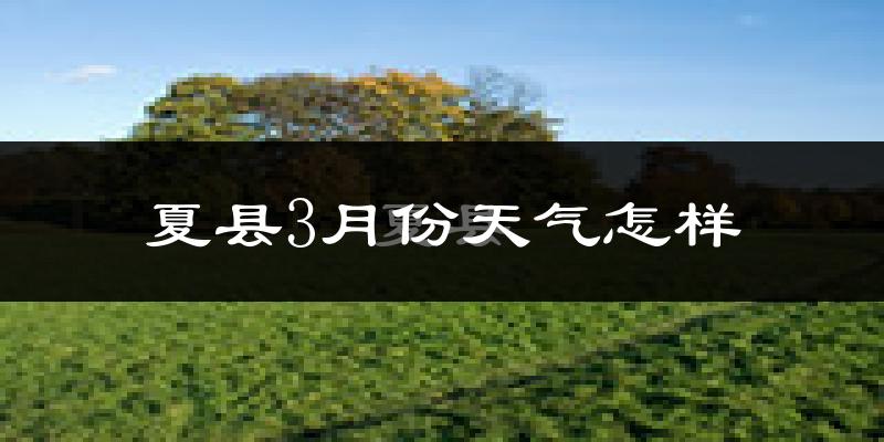 夏县3月份天气如何?冷吗?过去两年3月天气数据分析