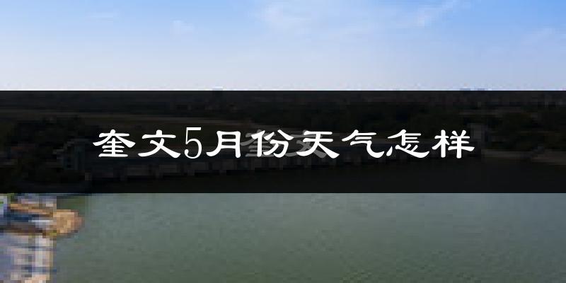 奎文5月份天气怎样?奎文五月冷吗?