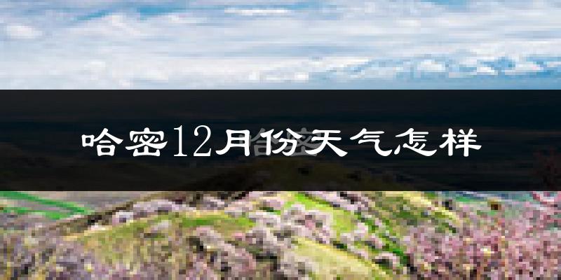 哈密12月份天气怎样?哈密十二月冷吗?