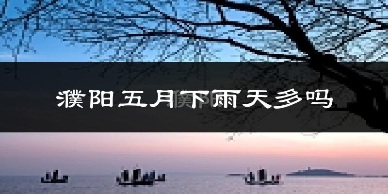 濮阳五月下雨天多吗?濮阳5月份降雨量多少?