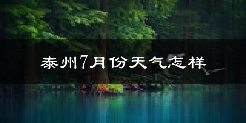 泰州市7月份天气如何?很热吗?
