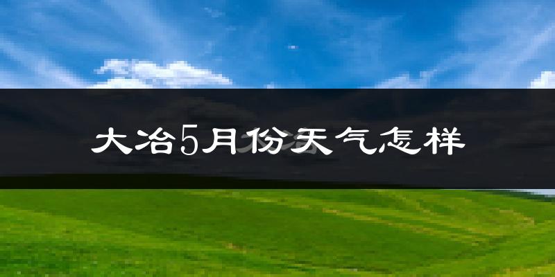 大冶市5月份天气如何?很热吗?