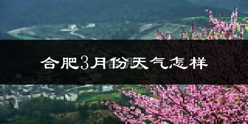 合肥市3月份天气如何?冷热变化大吗?