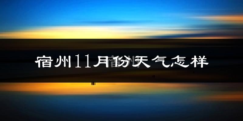 宿州11月份天气怎样?宿州十一月冷吗?