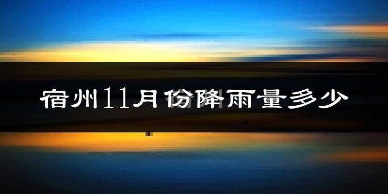 宿州11月份降雨量多少?宿州十一月下雨多吗?