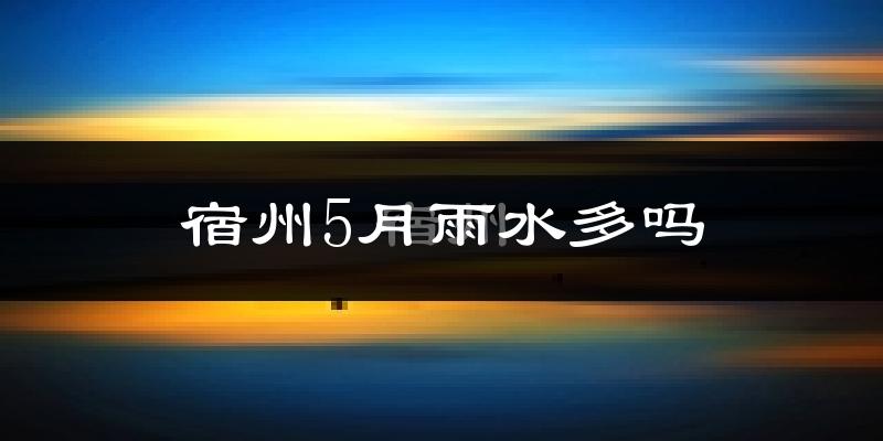 宿州5月雨水多吗?