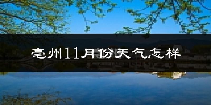 亳州11月份天气怎样?亳州十一月冷吗?