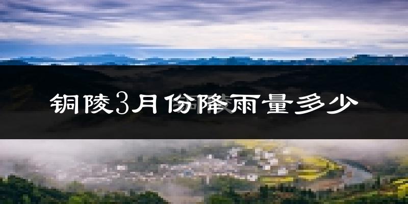 铜陵3月份降雨量多少?铜陵三月下雨多吗?