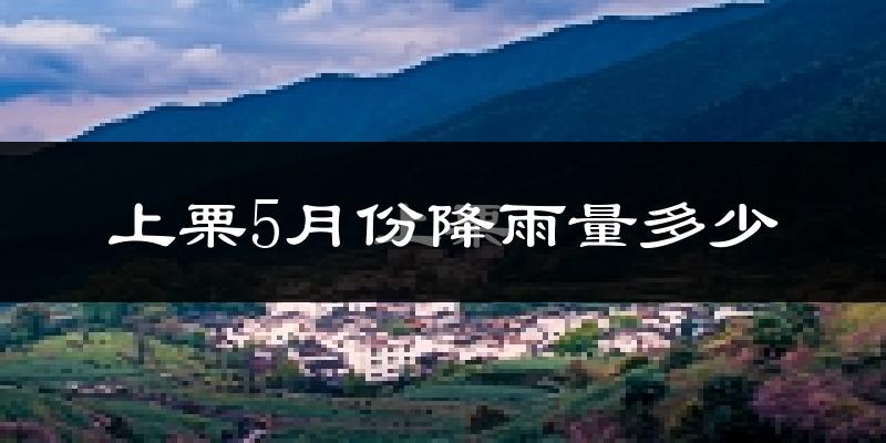 上栗5月份降雨量多少?上栗五月下雨多吗?