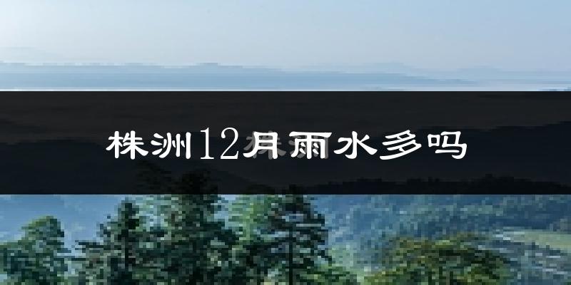 株洲12月雨水多吗?