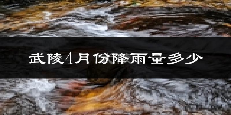 武陵4月份降雨量多少?武陵四月下雨多吗?