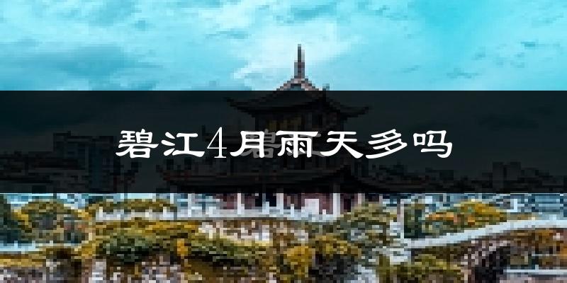 碧江4月雨天多吗?