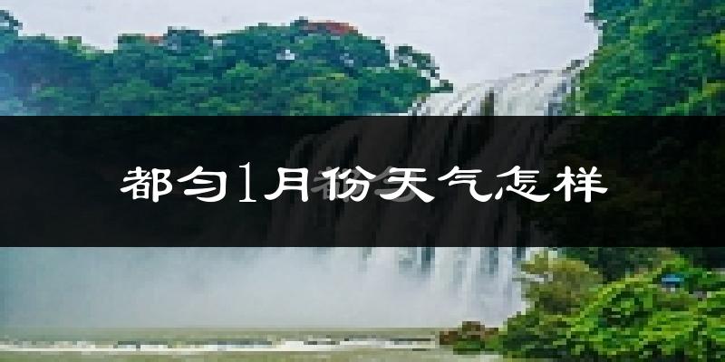 都匀市1月份天气如何?很冷吗?