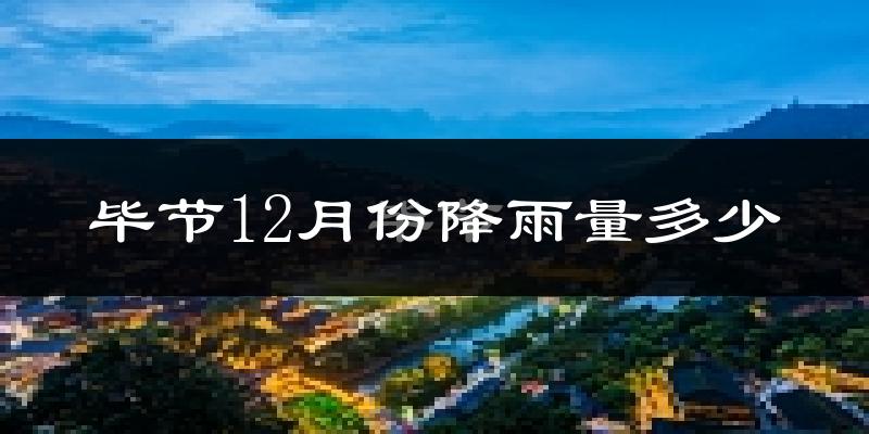 毕节12月份降雨量多少?毕节十二月下雨多吗?