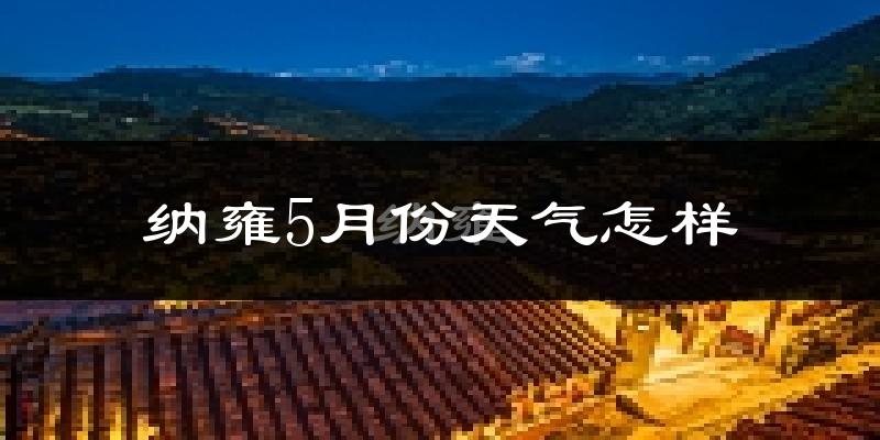 纳雍县5月份天气如何?很冷吗?