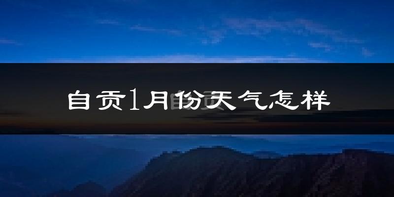 自贡市1月份天气如何?很冷吗?