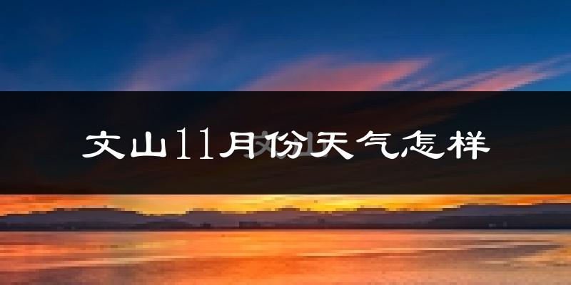 文山11月份天气怎样?文山十一月冷吗?