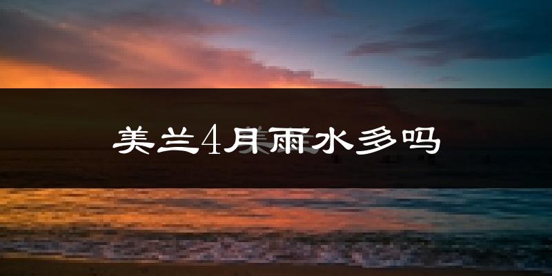 美兰4月雨水多吗?